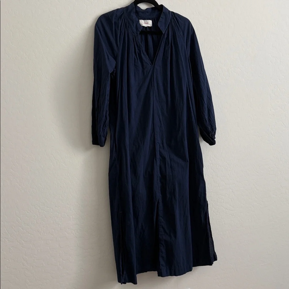 xirena mandarin collar V neck tunic dress navy Sz XS - Picture 3 of 11